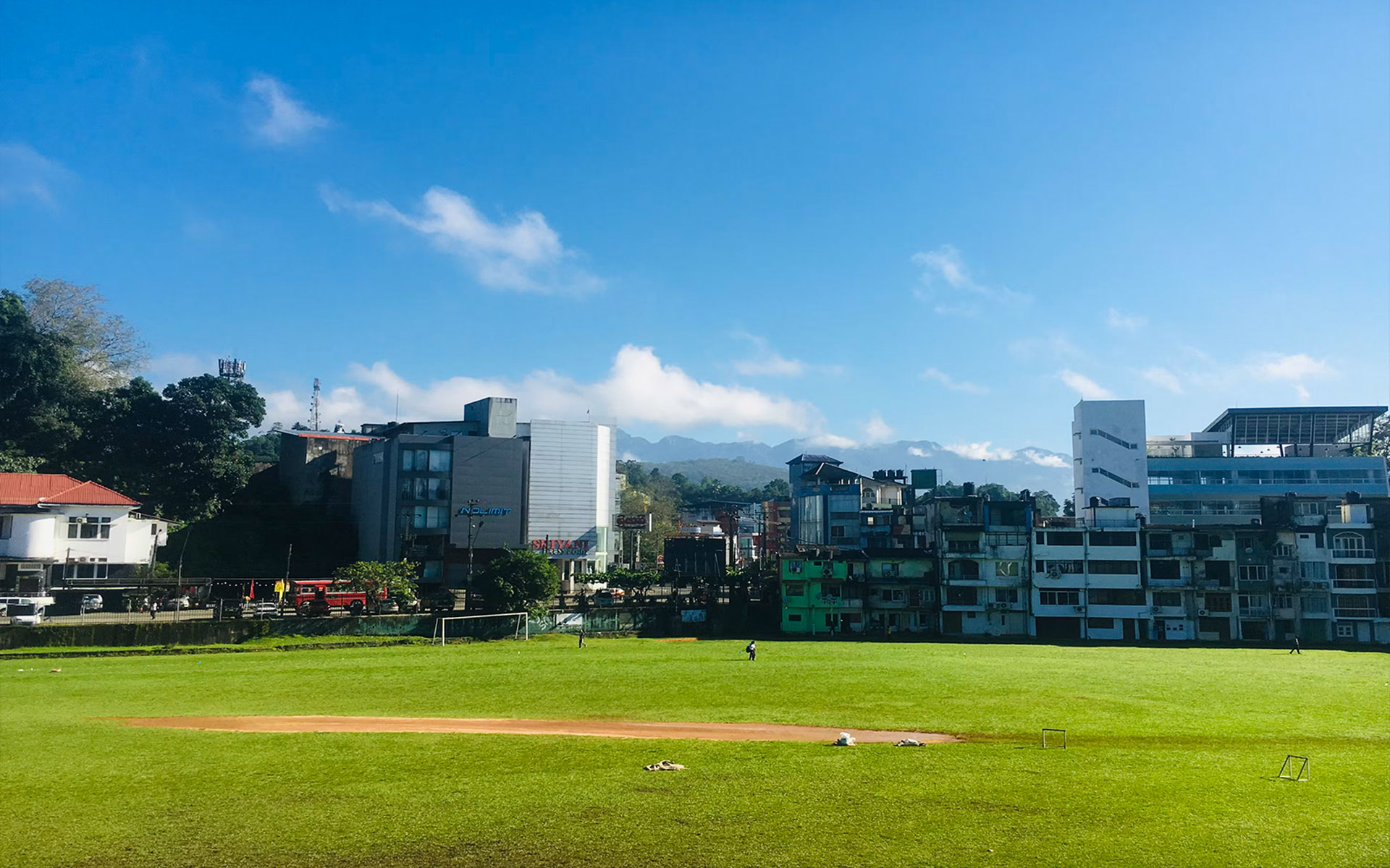 Cricket stadium under lights